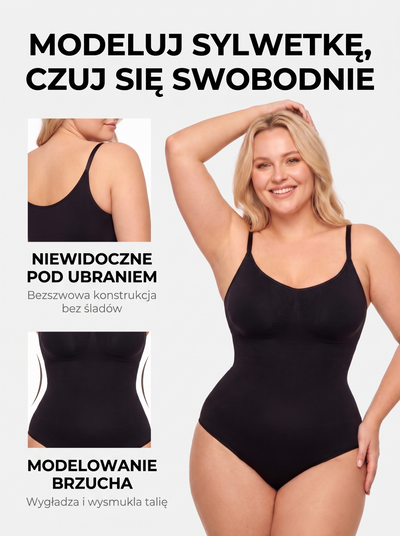 Czarny - body modelujące, tył